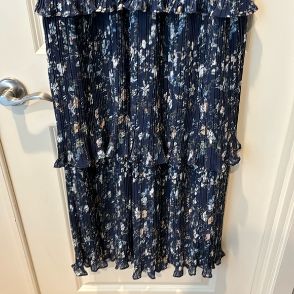 Lulu’s Such Sophistication Navy Blue Floral Print Pleated Maxi Dress XL - Picture 12 of 14
